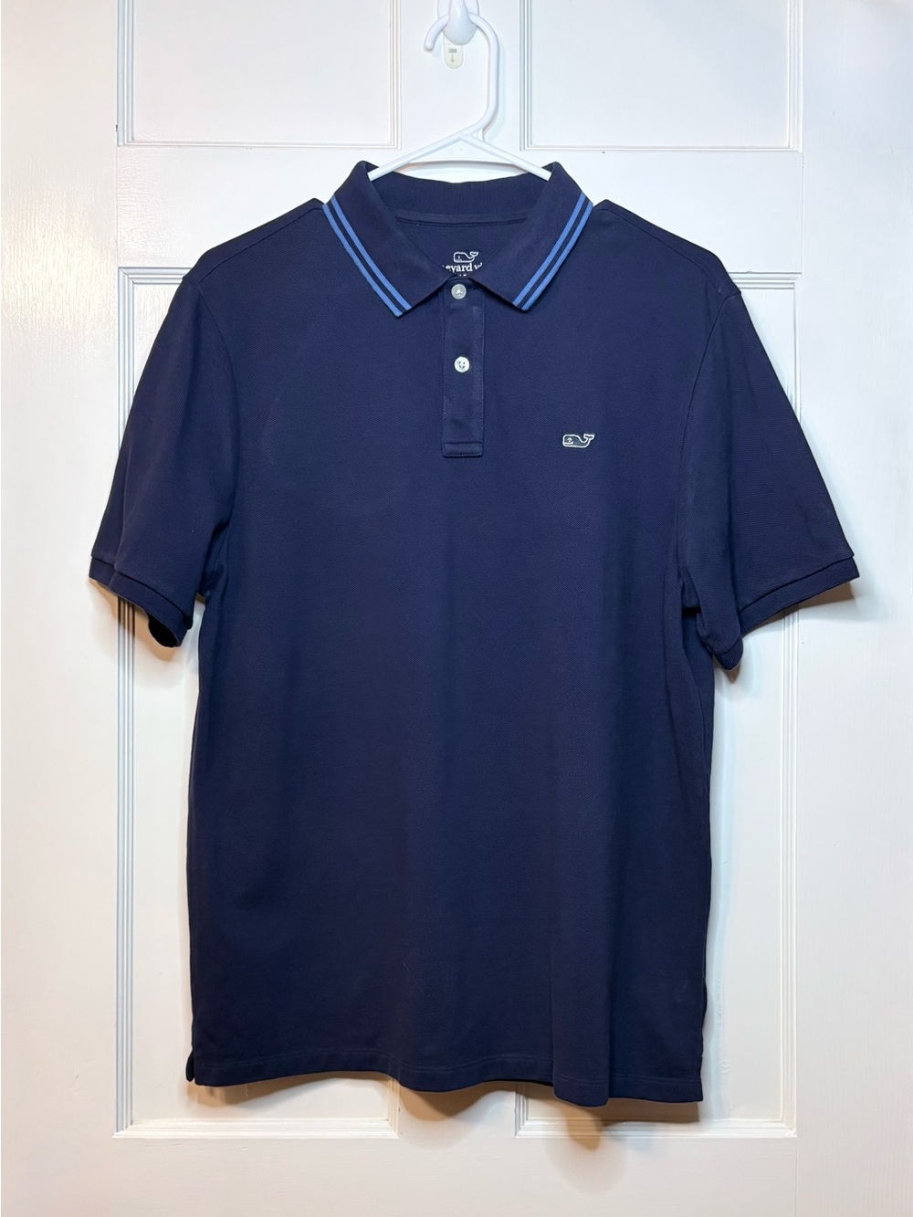 Vineyard Vines Heritage Polo with Light Blue Stripe Collar